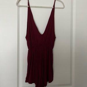 Tinley Dark Red Spaghetti Strap Romper
